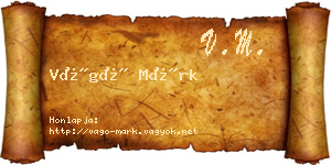 Vágó Márk névjegykártya